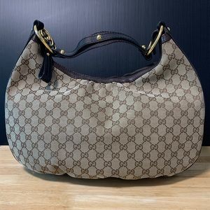 Gucci Brown GG Canvas Interlocking Hobo
